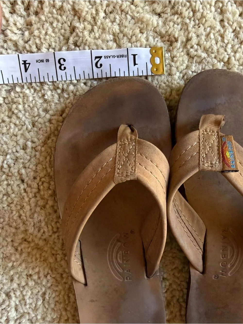 Rainbow Kids Brown Leather Flip Flop Sandals